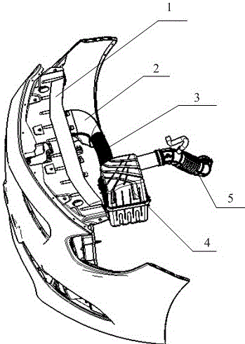 A vehicle air intake structure, a vehicle air intake system and corresponding vehicle