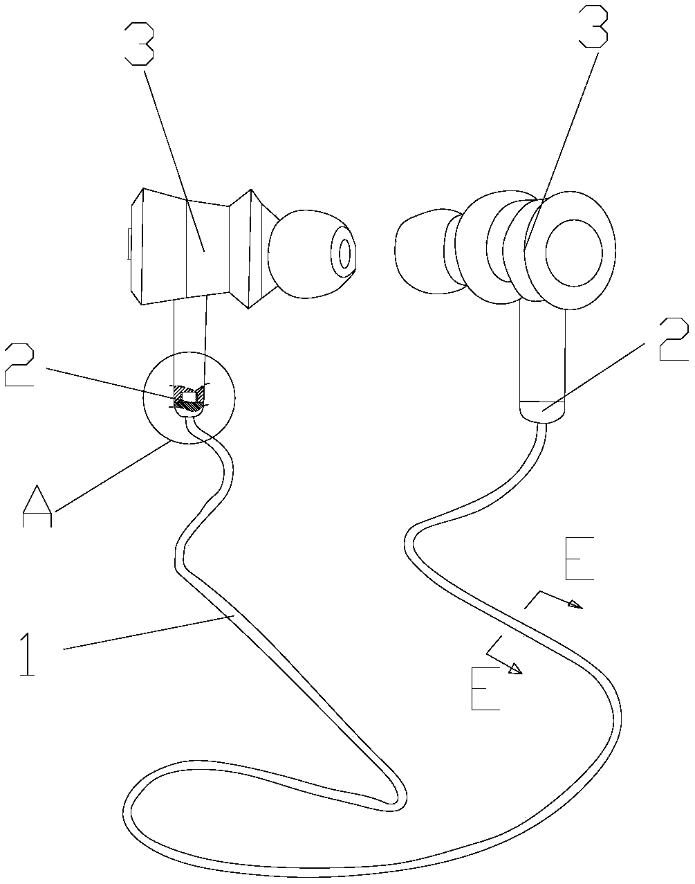 Anti-loss protection structure for paired Bluetooth earphones