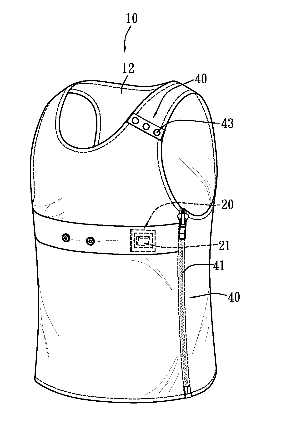 Structure of detective garment