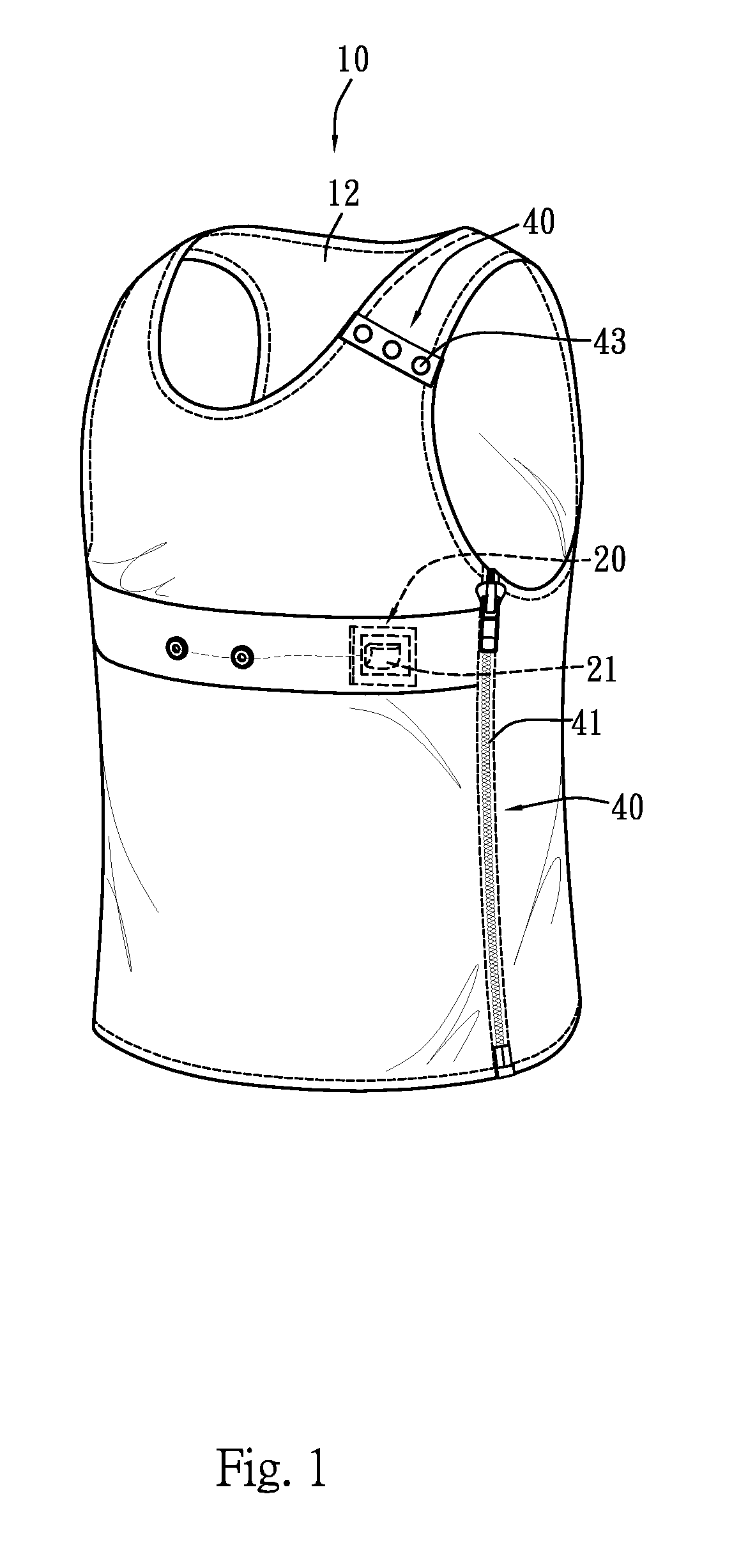 Structure of detective garment