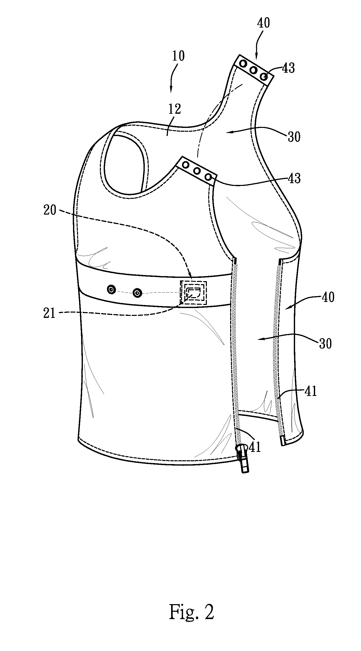 Structure of detective garment