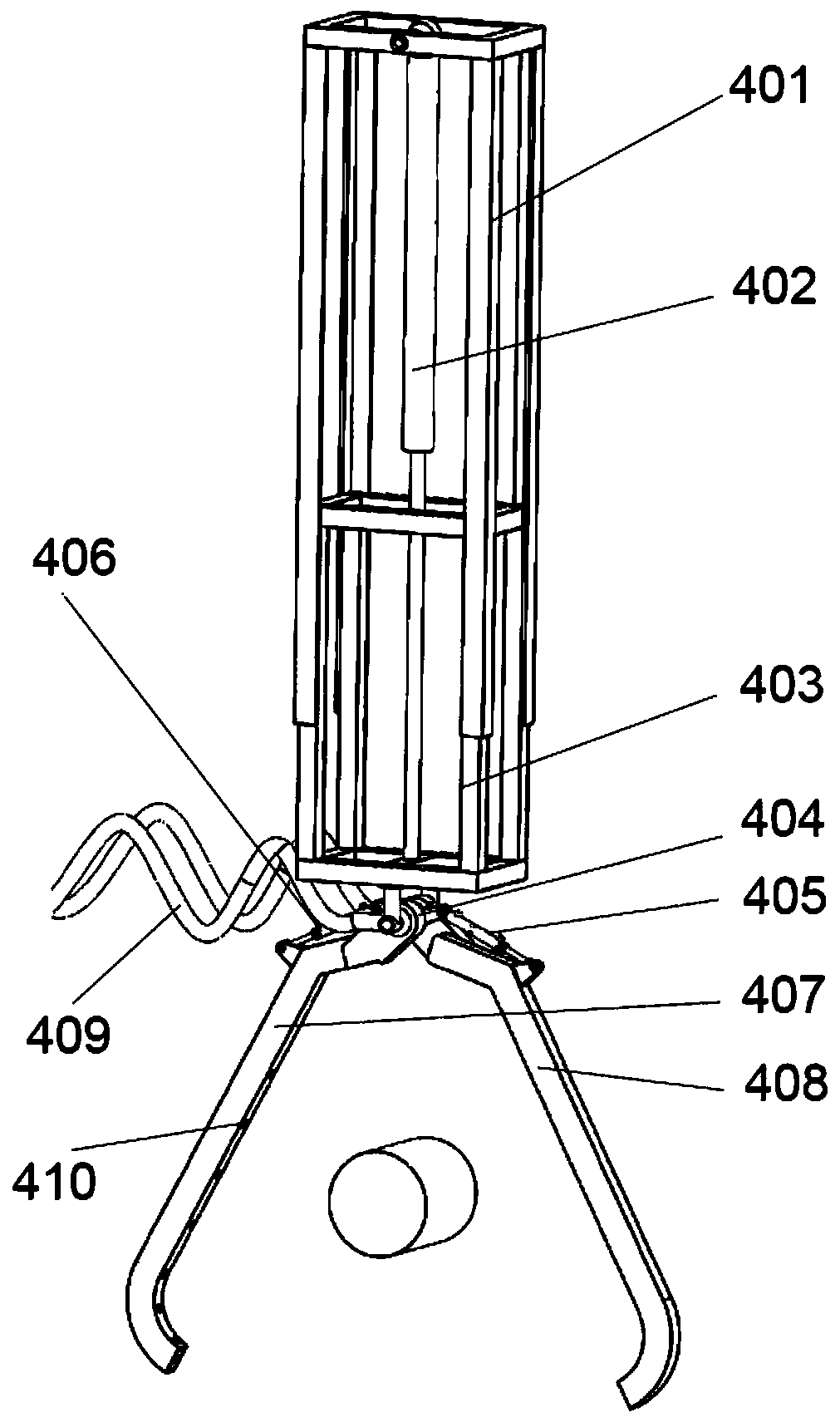 Underwater grabbing type salvaging equipment and method suitable for long-column-shaped equipment