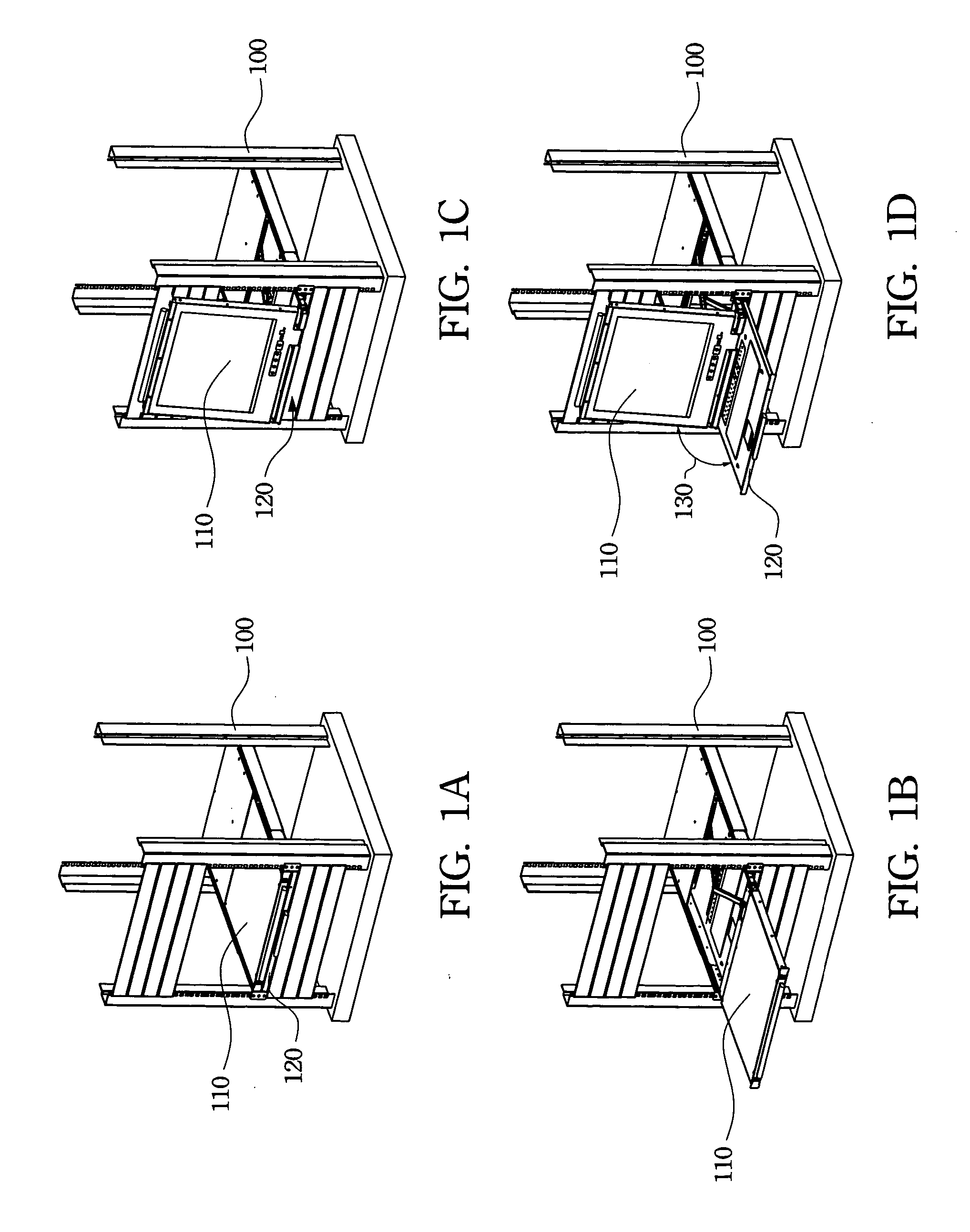 Sliding flat panel display and keyboard module