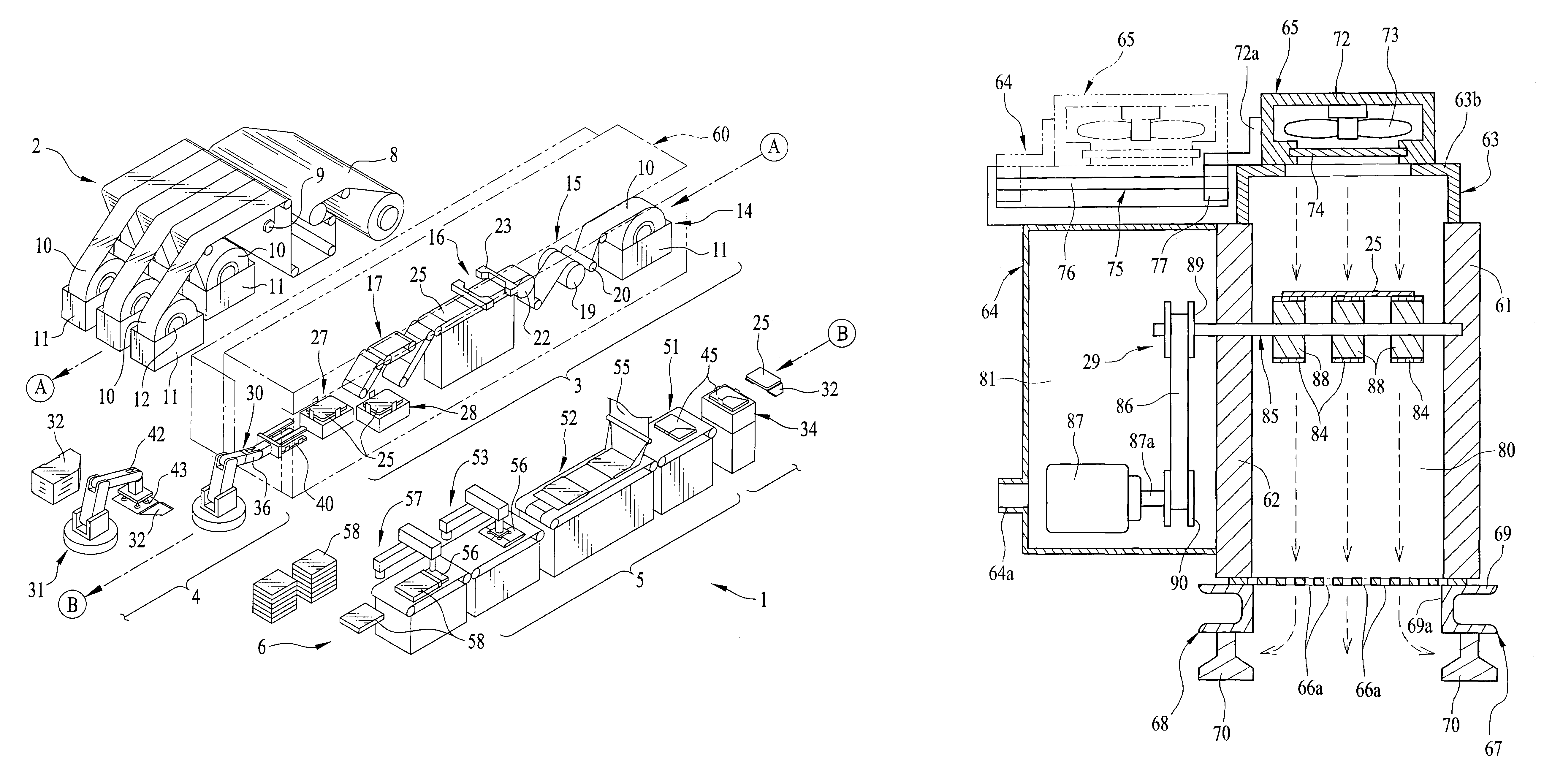 Clean booth and sheet conveyor device