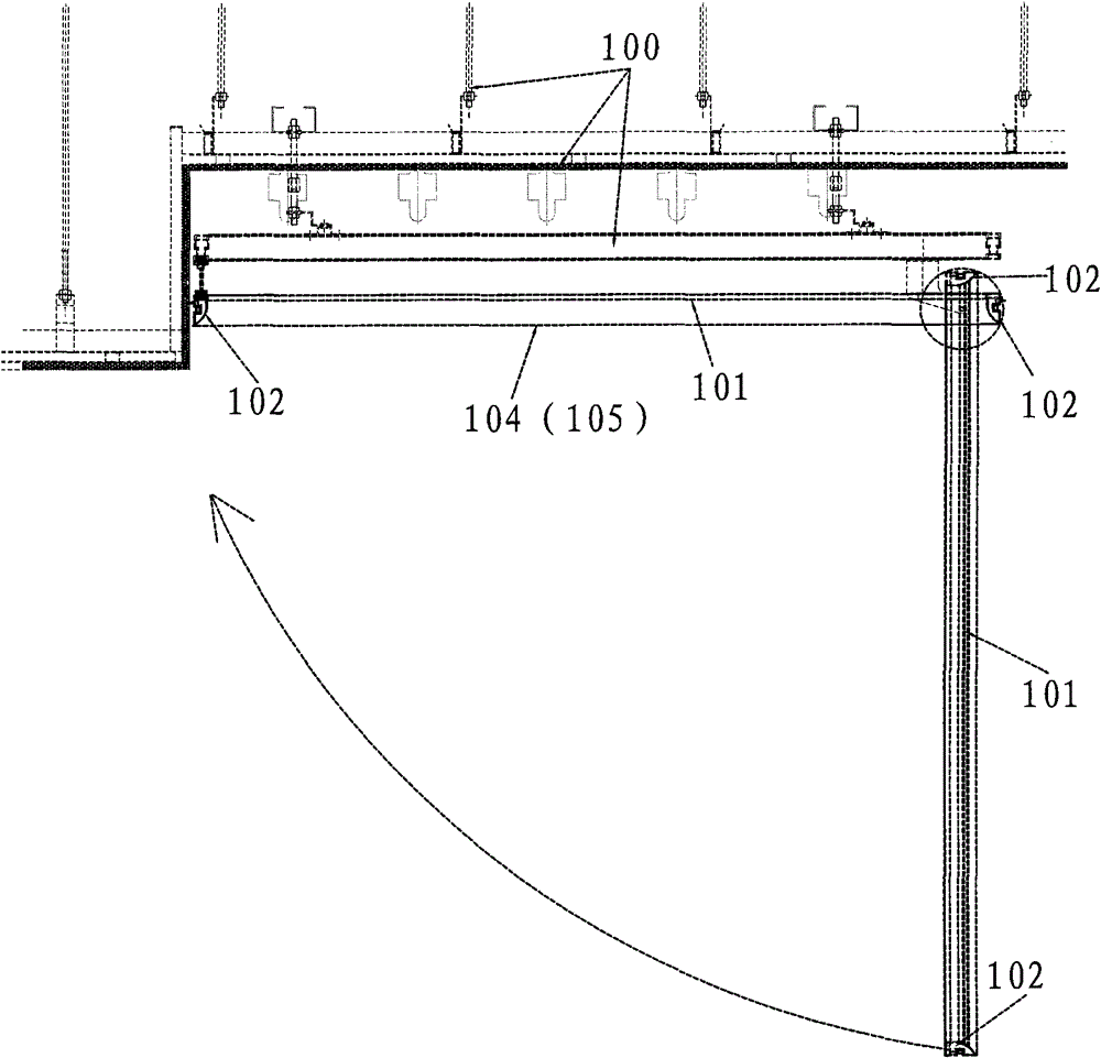 Semi-automatic 90° openable frame