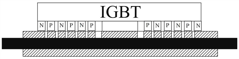 A packaging structure of igbt module with automatic temperature control