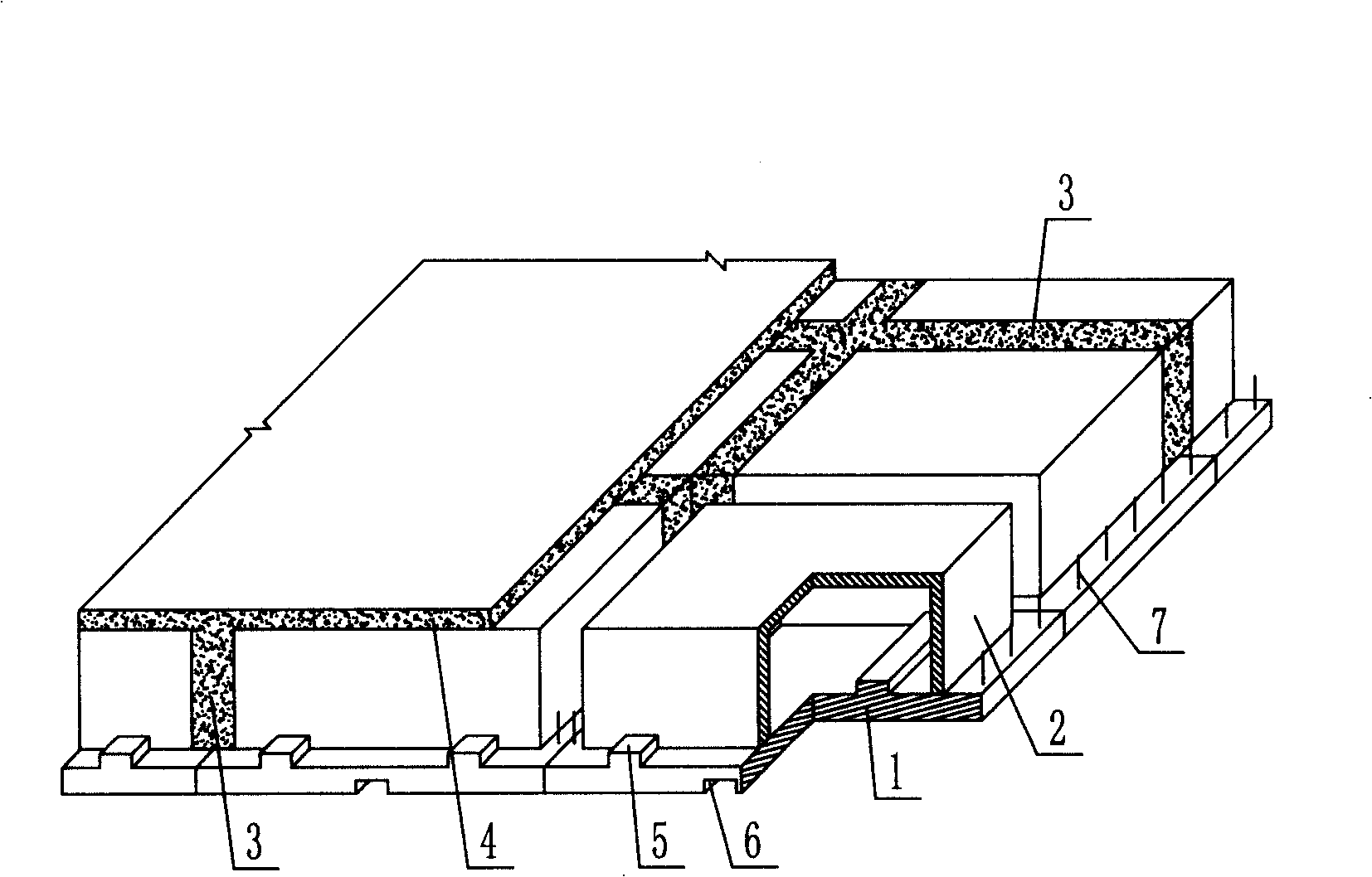 Assembled reinforcing steel bar concrete hollow floor slab