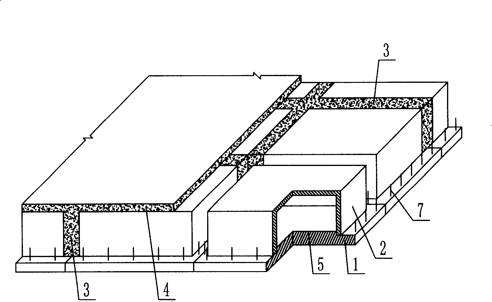 Assembled reinforcing steel bar concrete hollow floor slab