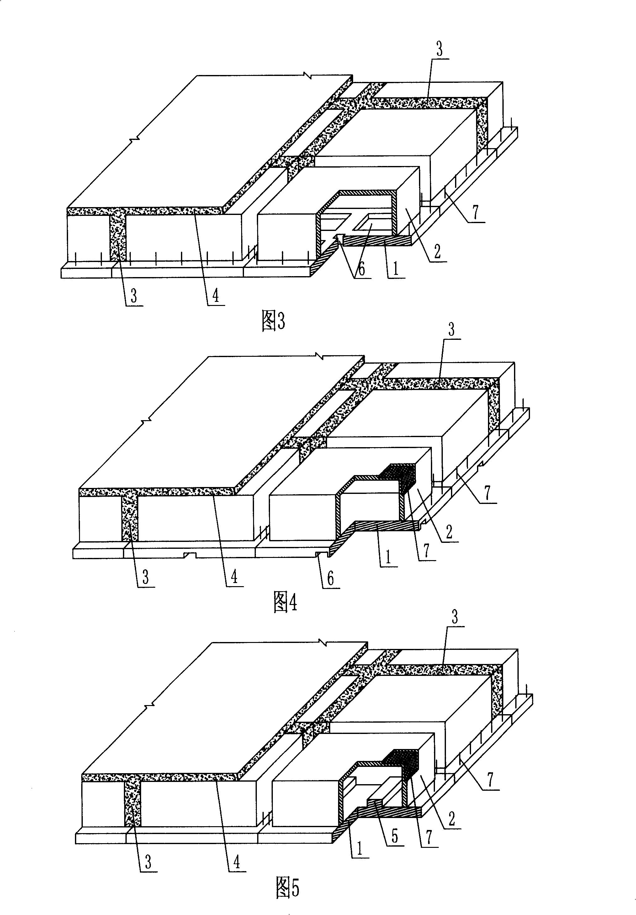 Assembled reinforcing steel bar concrete hollow floor slab