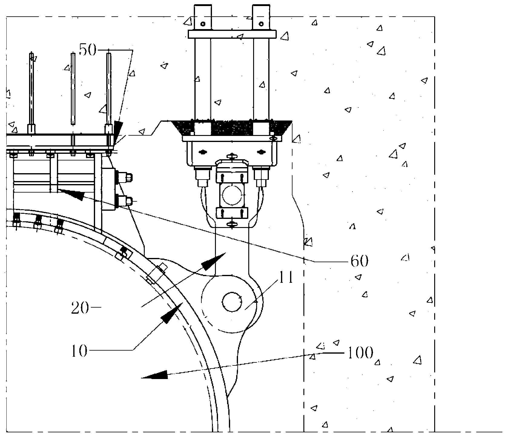 Support structure for steam generator in nuclear station and steam generator