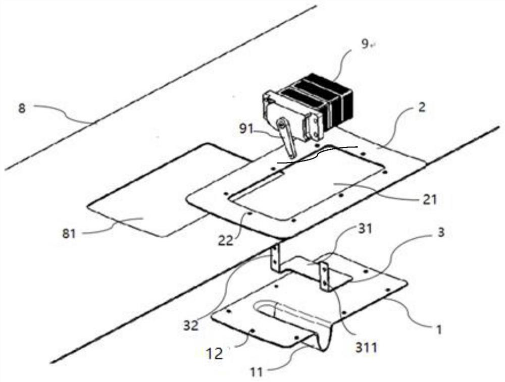 Steering gear installation structure and aircraft