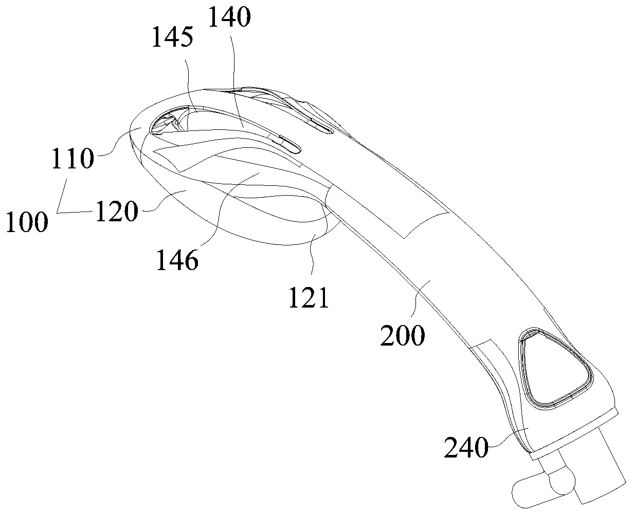 Fish mouth type laryngeal mask trachea duct capable of performing rinsing with three cavities