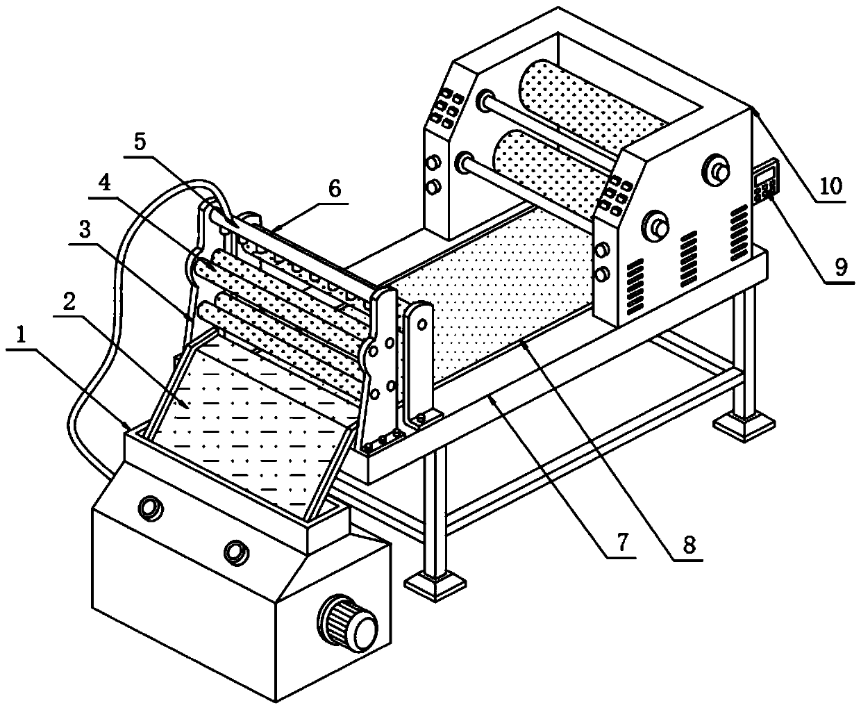 Plate surface laminating device for aluminum-plastic plate machining