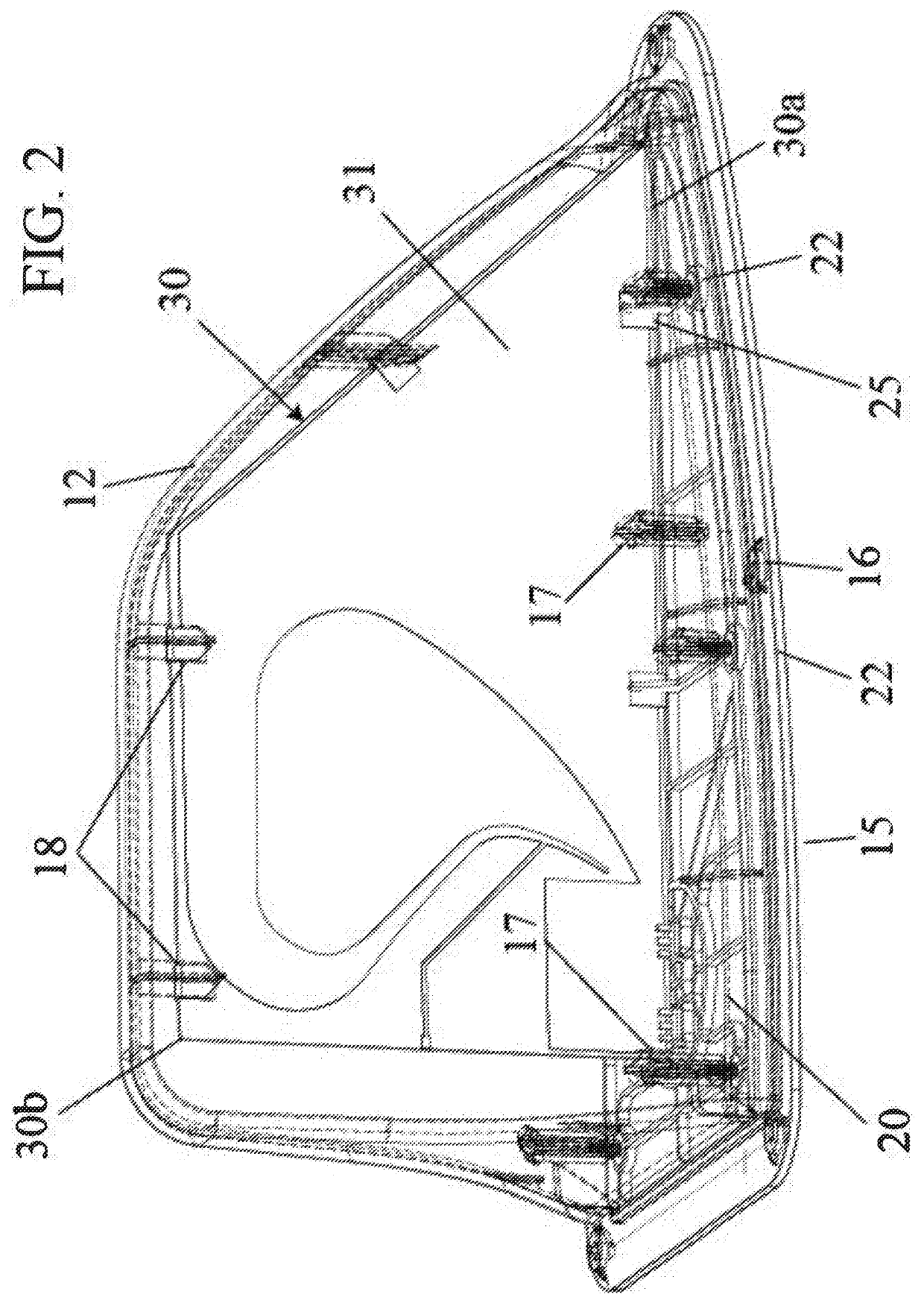 Roof mounted antenna for recreational vehicles and the like