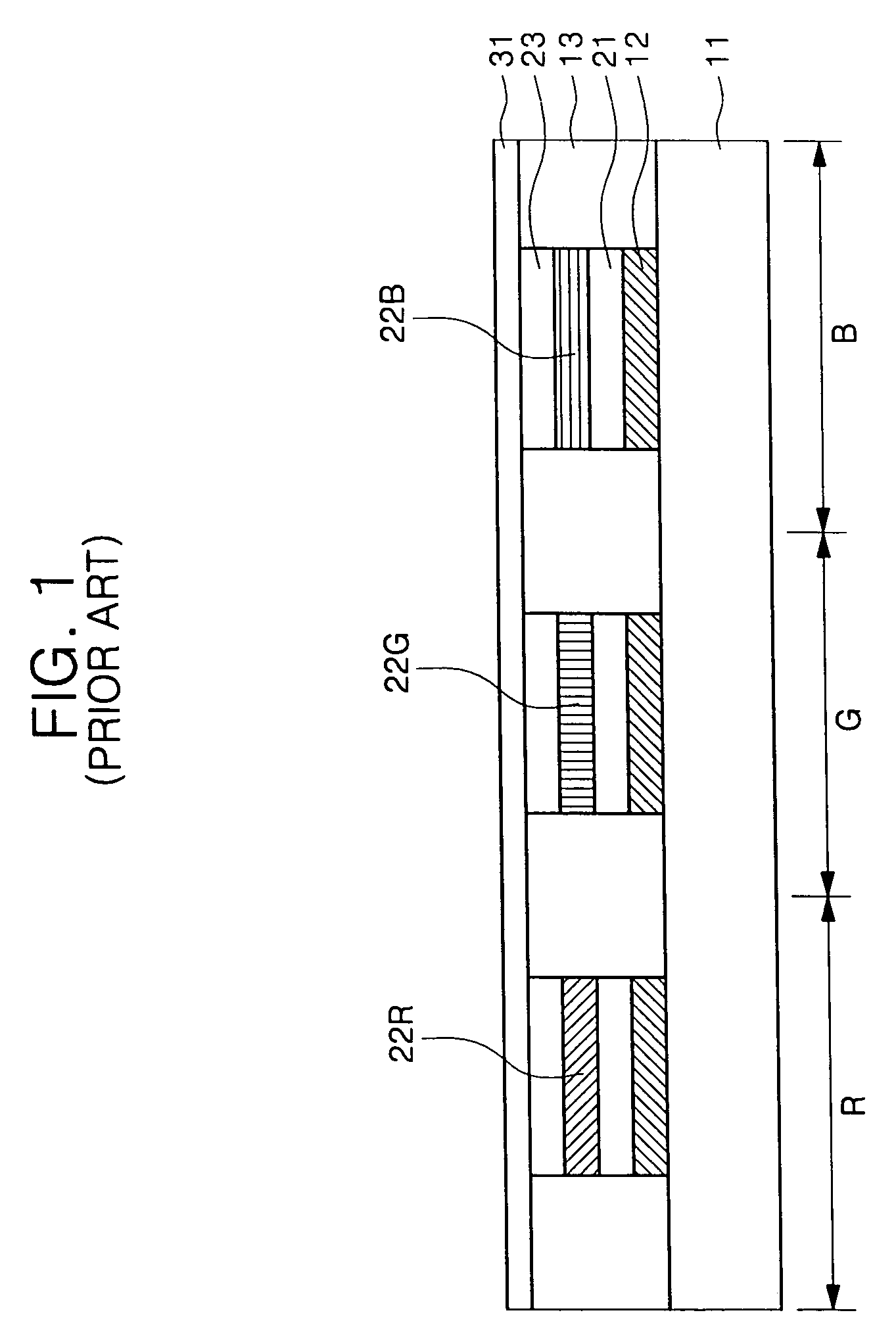 Full color organic electroluminescence display device