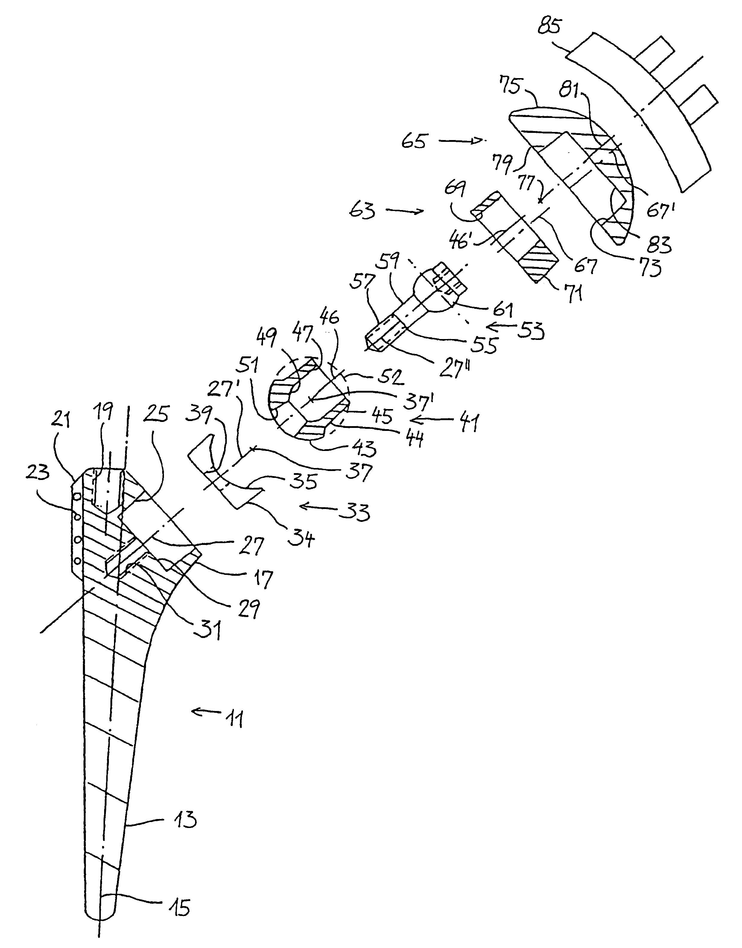 Endoprosthesis for a shoulder joint