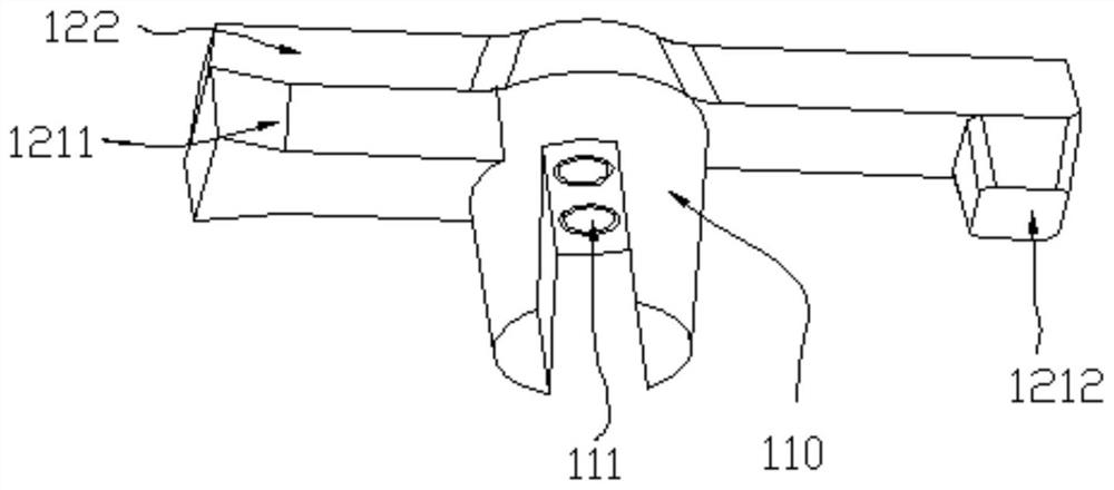 Sand core hanging nose fixing structure and its application method