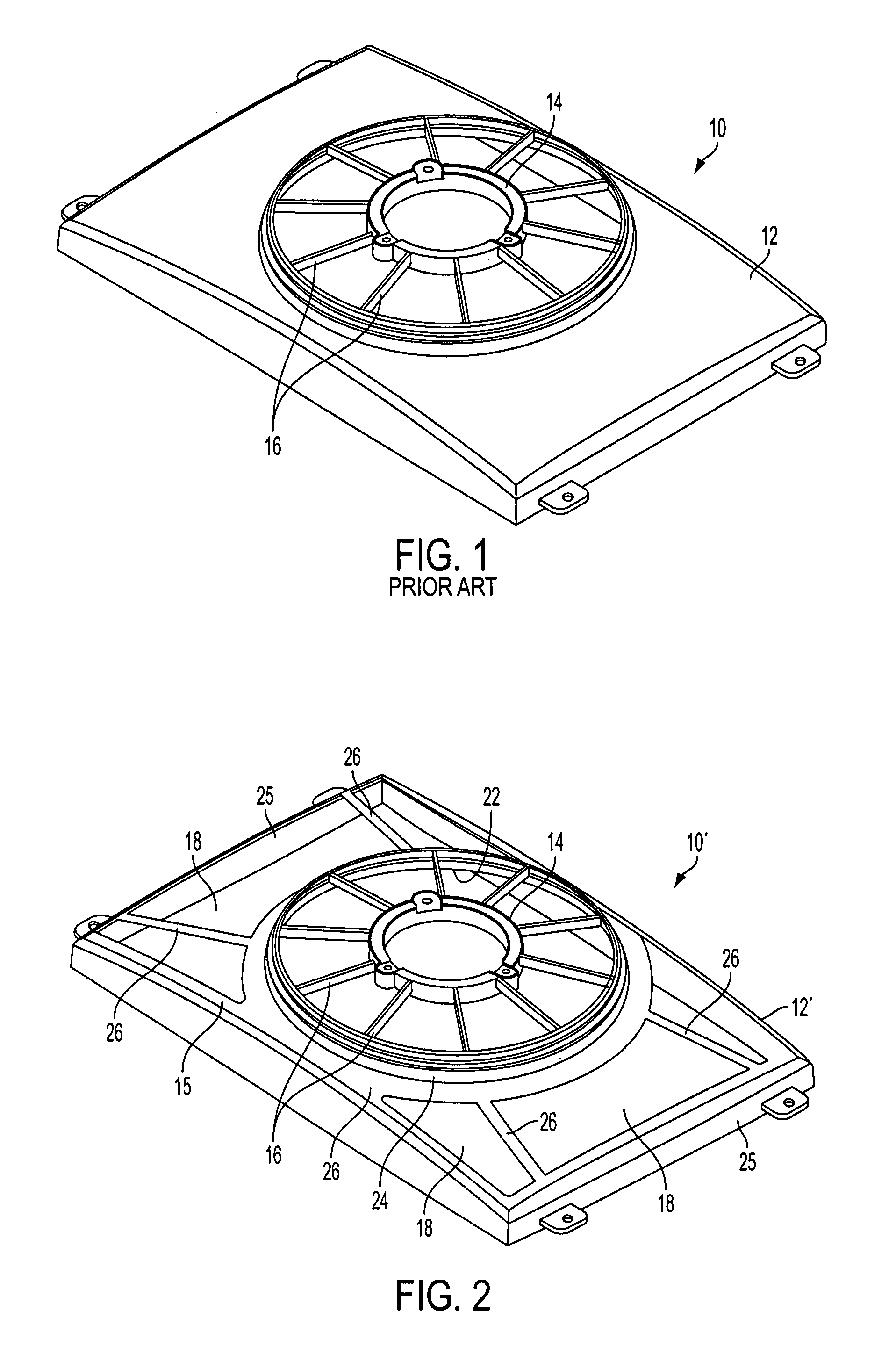 Low mass fan shroud with integrated membrane barrier