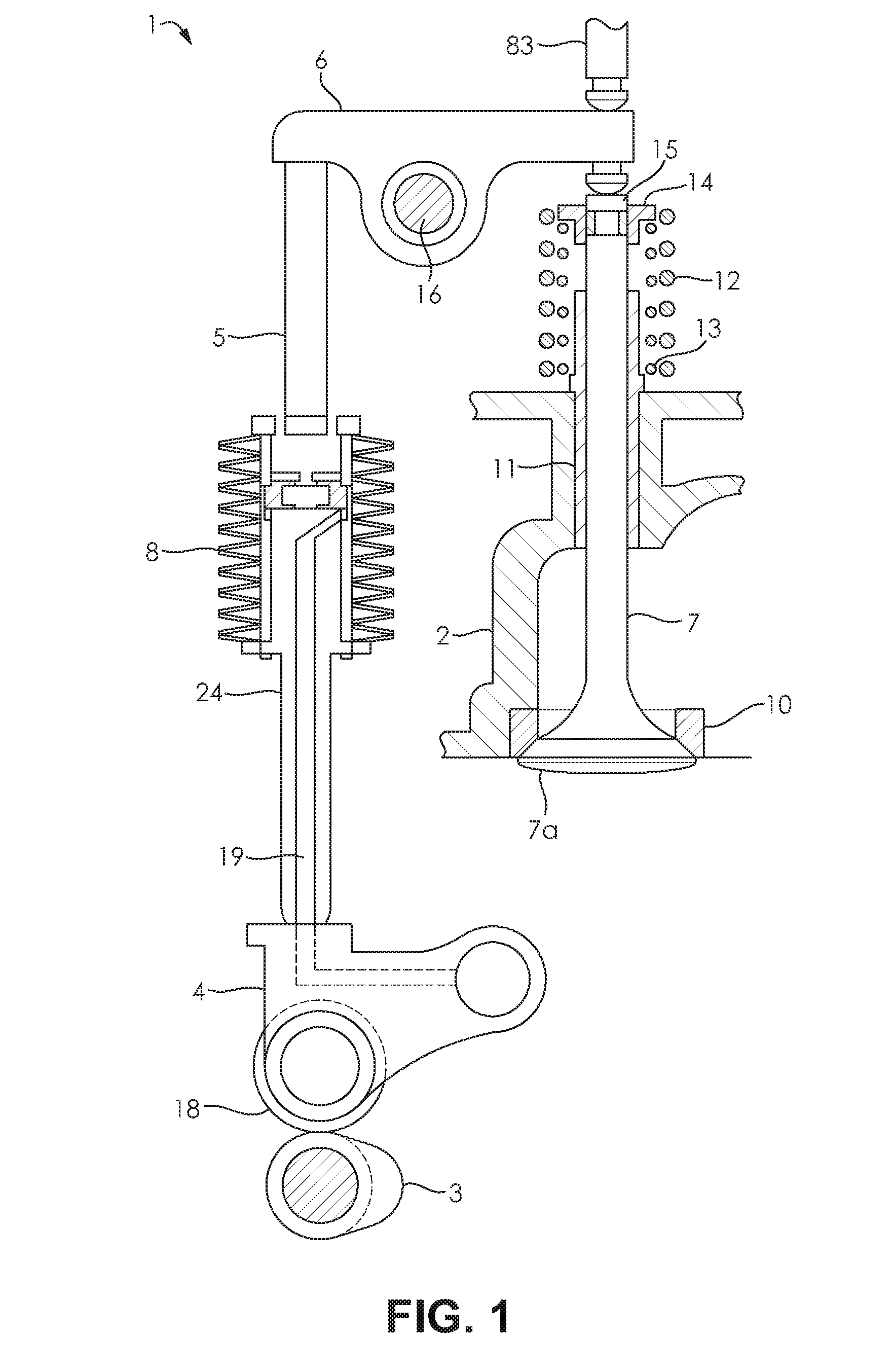 Collapsible pushrod valve actuation system for a reciprocating piston machine cylinder