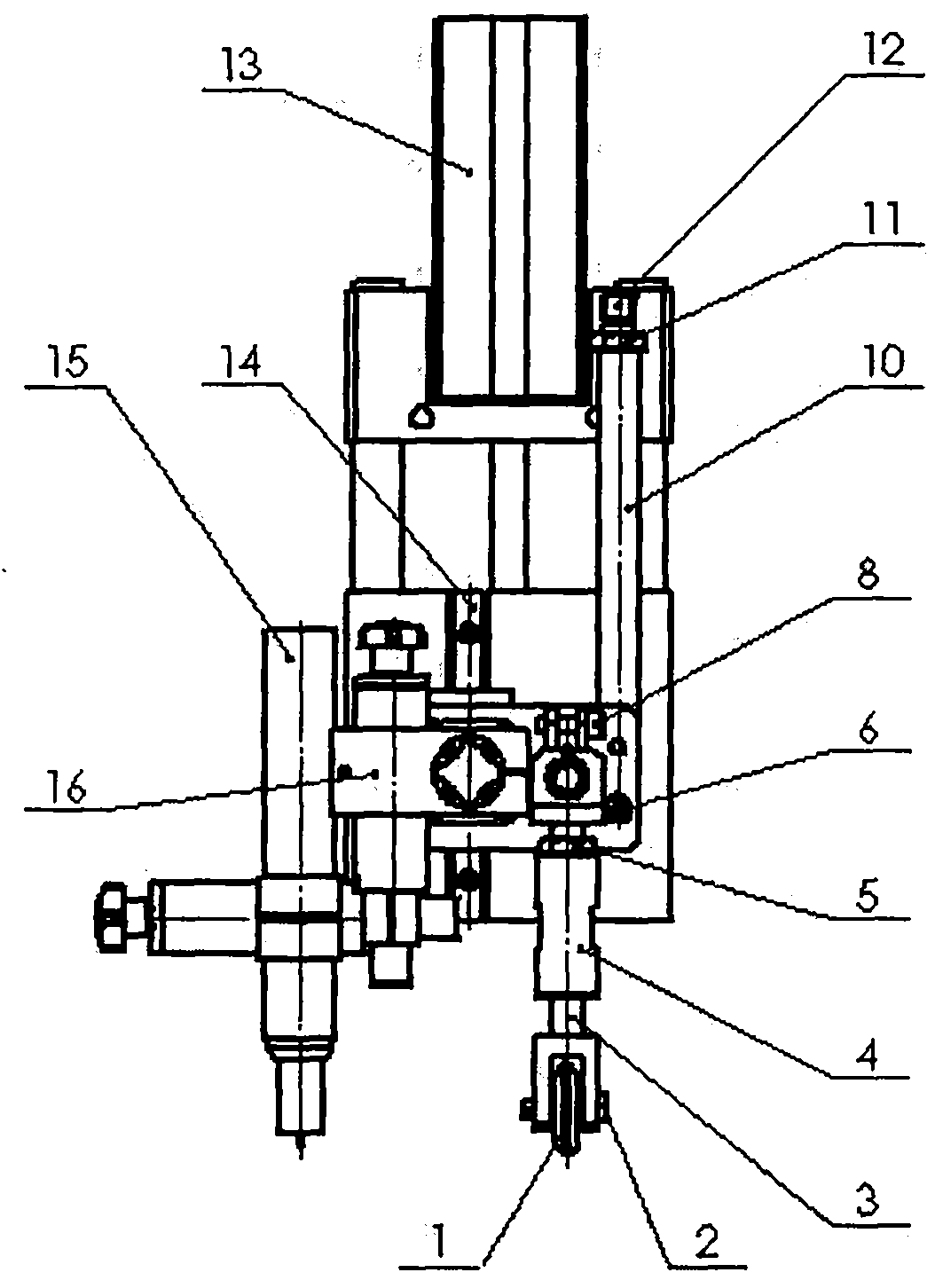 Tracking device for tank-type double-gun horizontal circular/longitudinal seam welder