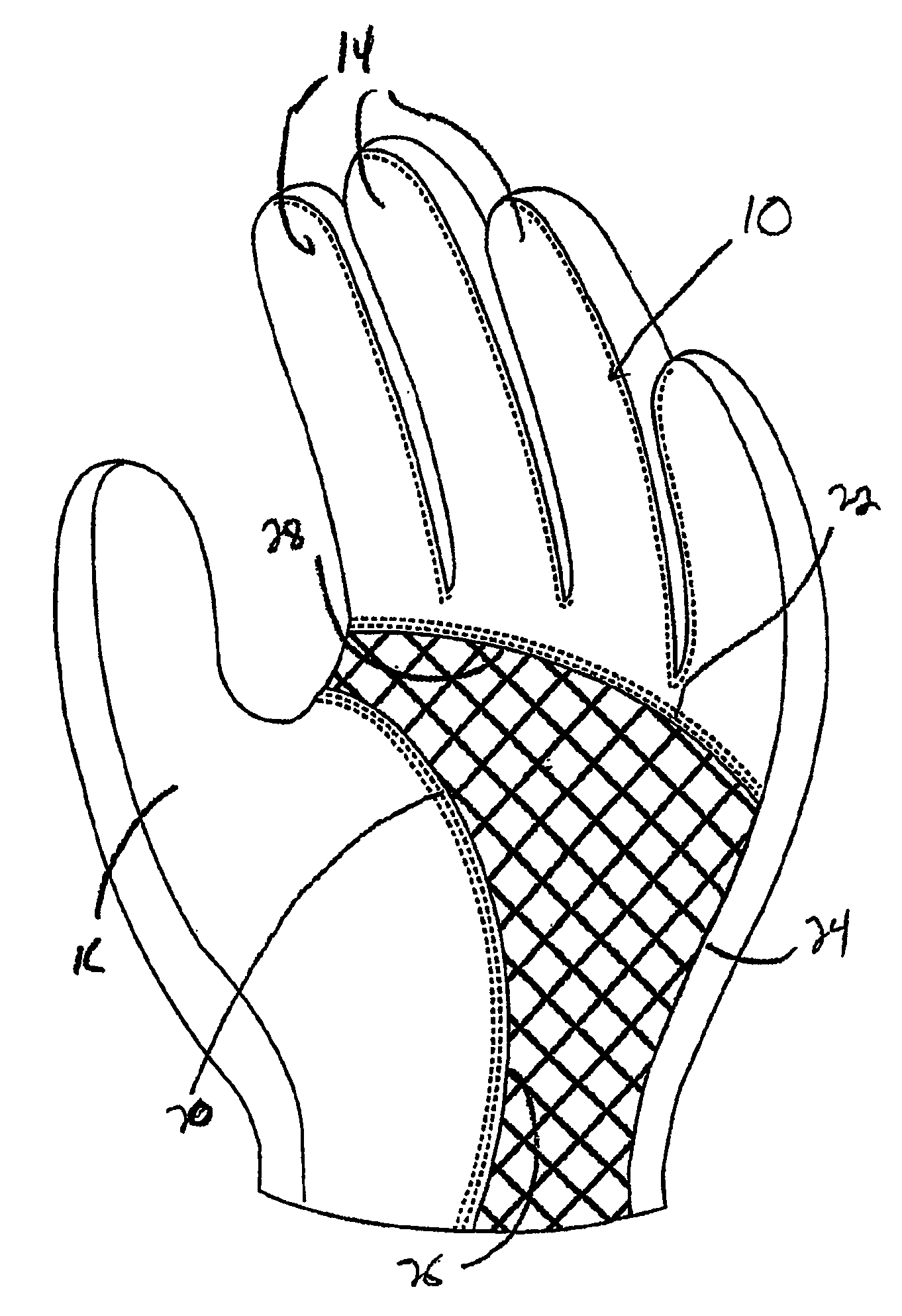 Glove with Non-Bunching Palm Construction