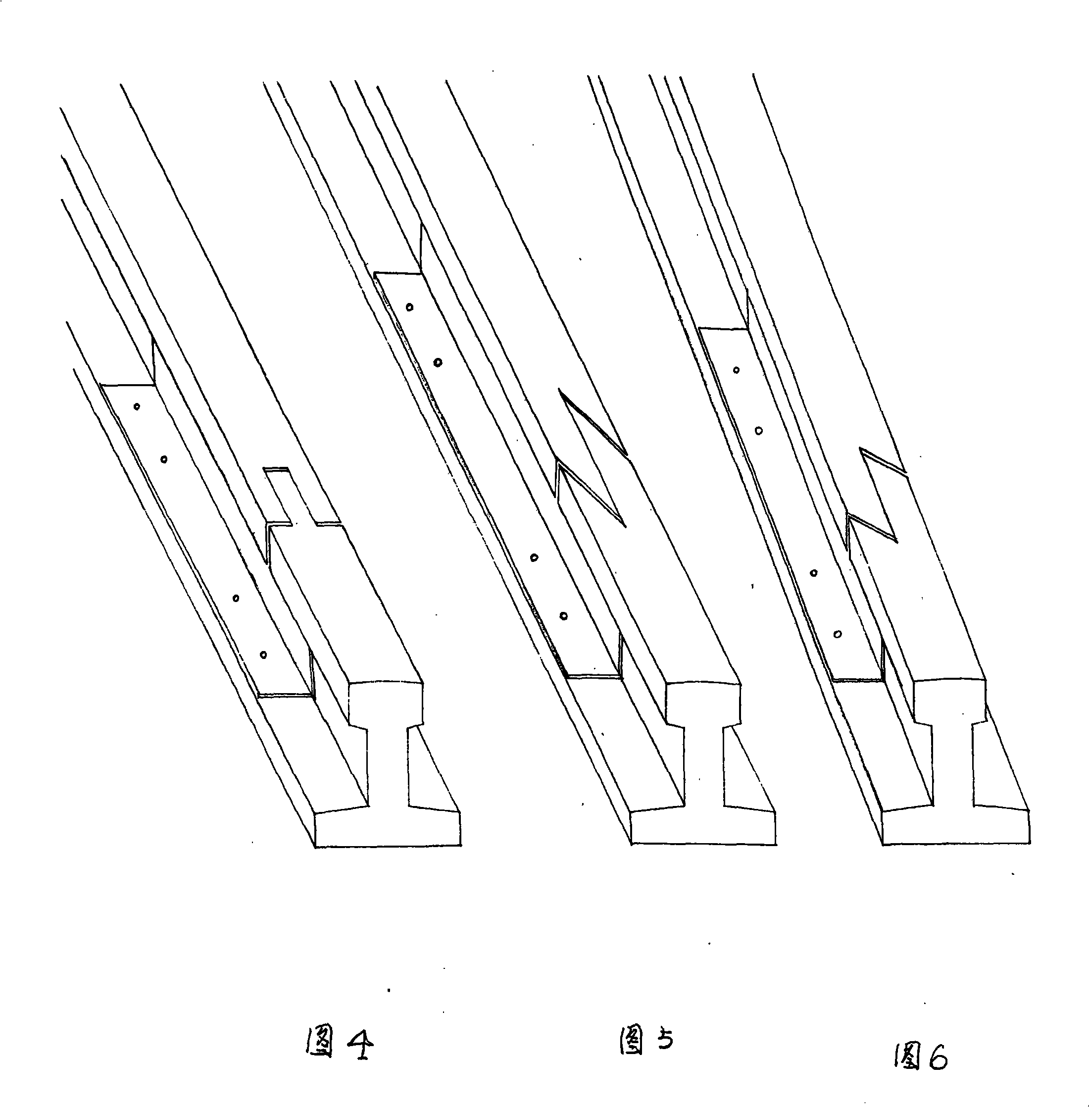 Sound deadening shock absorption rail joints of coak joint staggered joints