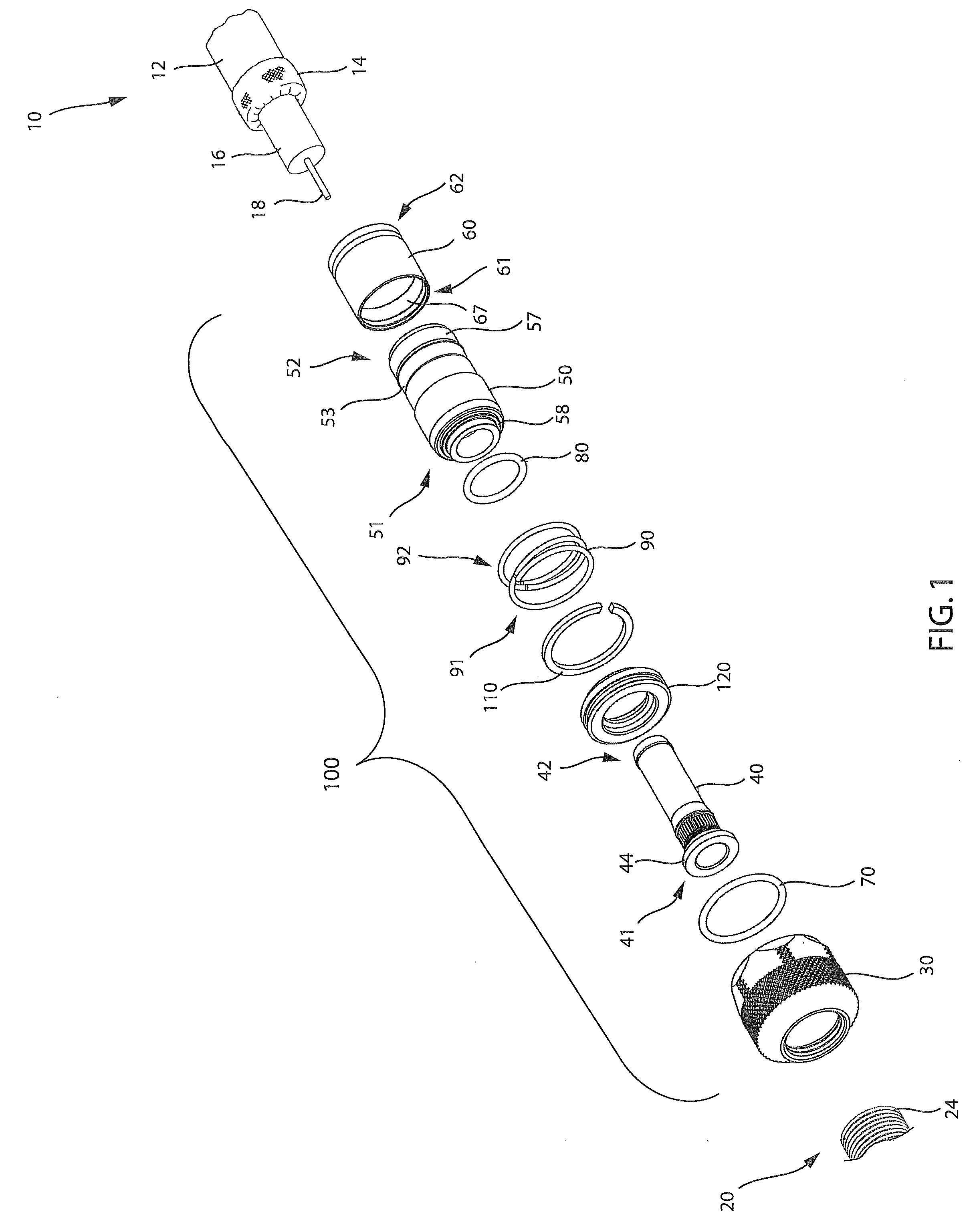 Coaxial cable connector with improved physical and RF sealing