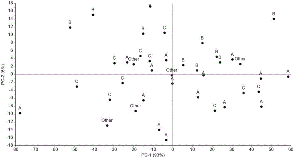 Method for performing clustering analysis and identification on substances by adopting Raman spectrums