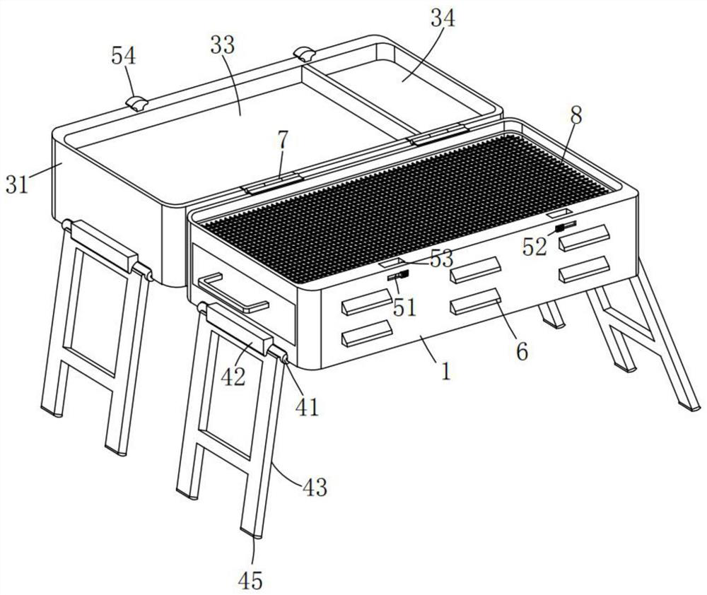 Foldable outdoor grill convenient to carry