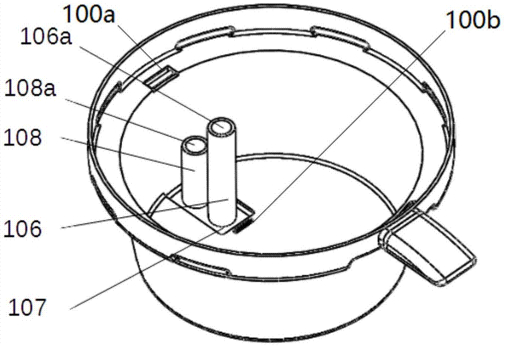 Discharging device, brewing device including same, and drink manufacturing machine