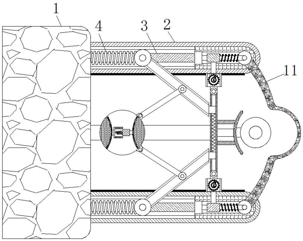 An outdoor camera collision automatic retraction device based on force transmission