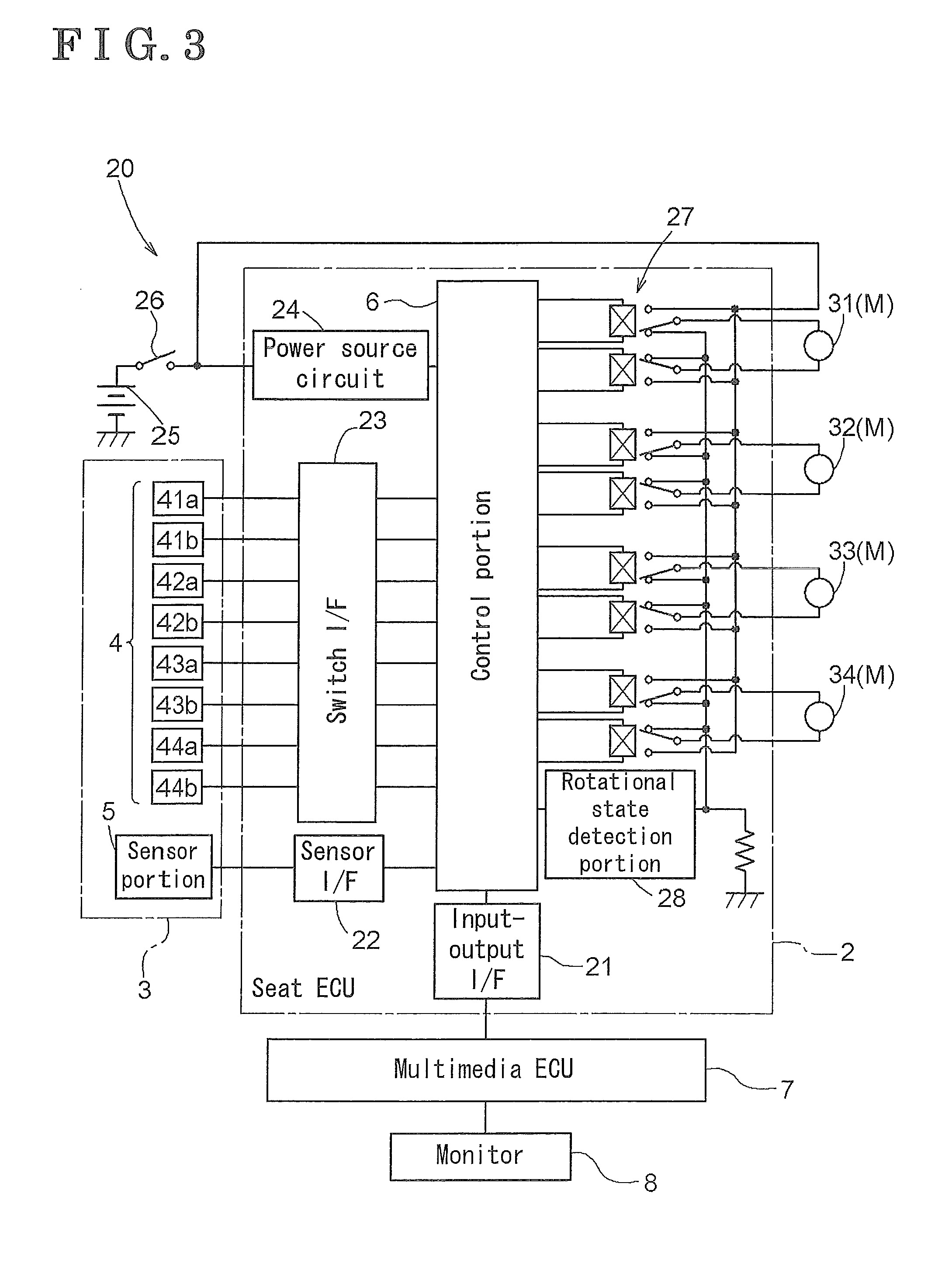 Power seat system for vehicle