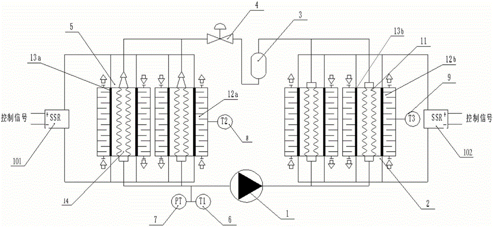 Semiconductor overlaying low-temperature energy storage refrigeration device and working method thereof