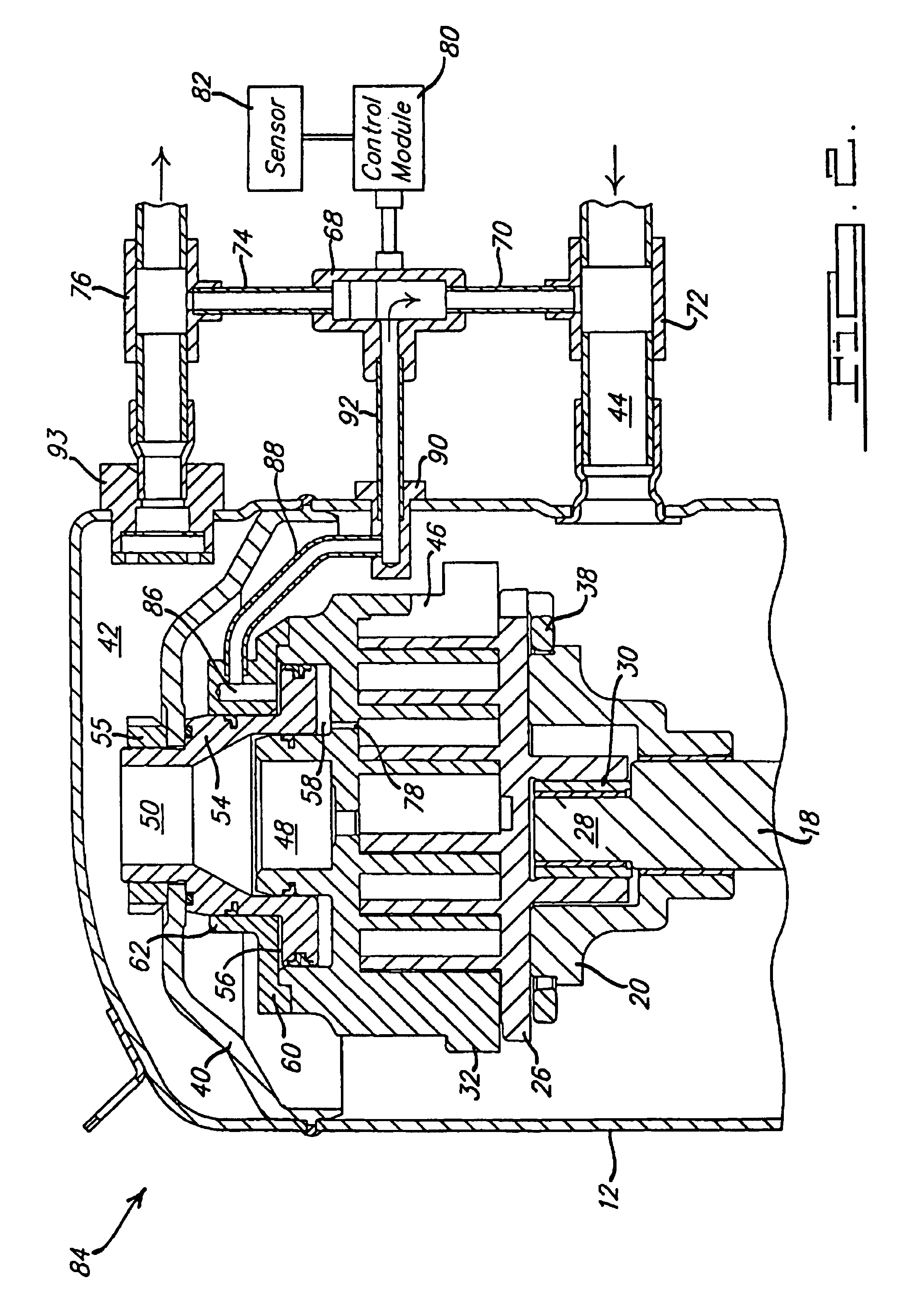 Capacity modulated scroll machine having one or more pin members movably disposed for restricting the radius of the orbiting scroll member