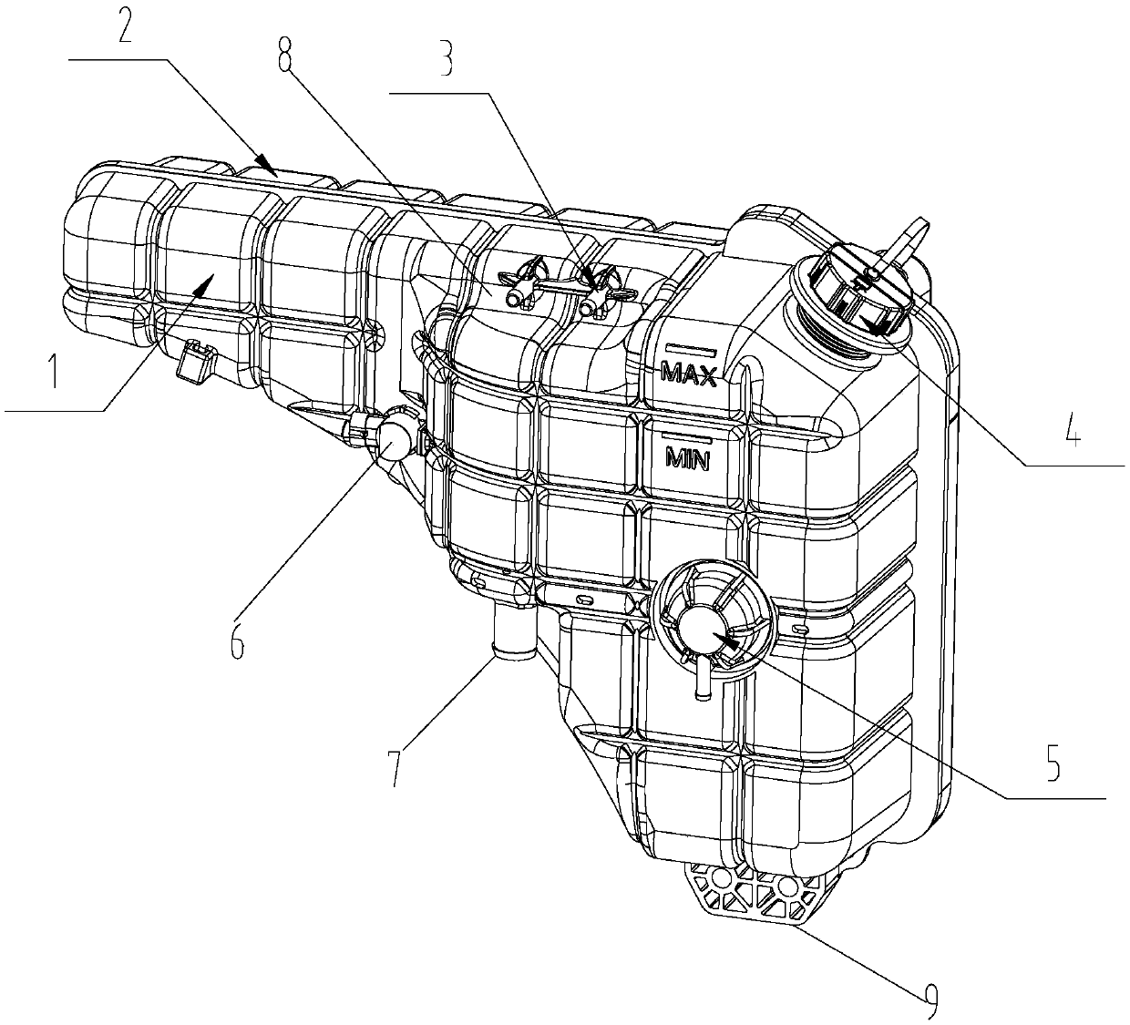 Expansion water tank for automobile