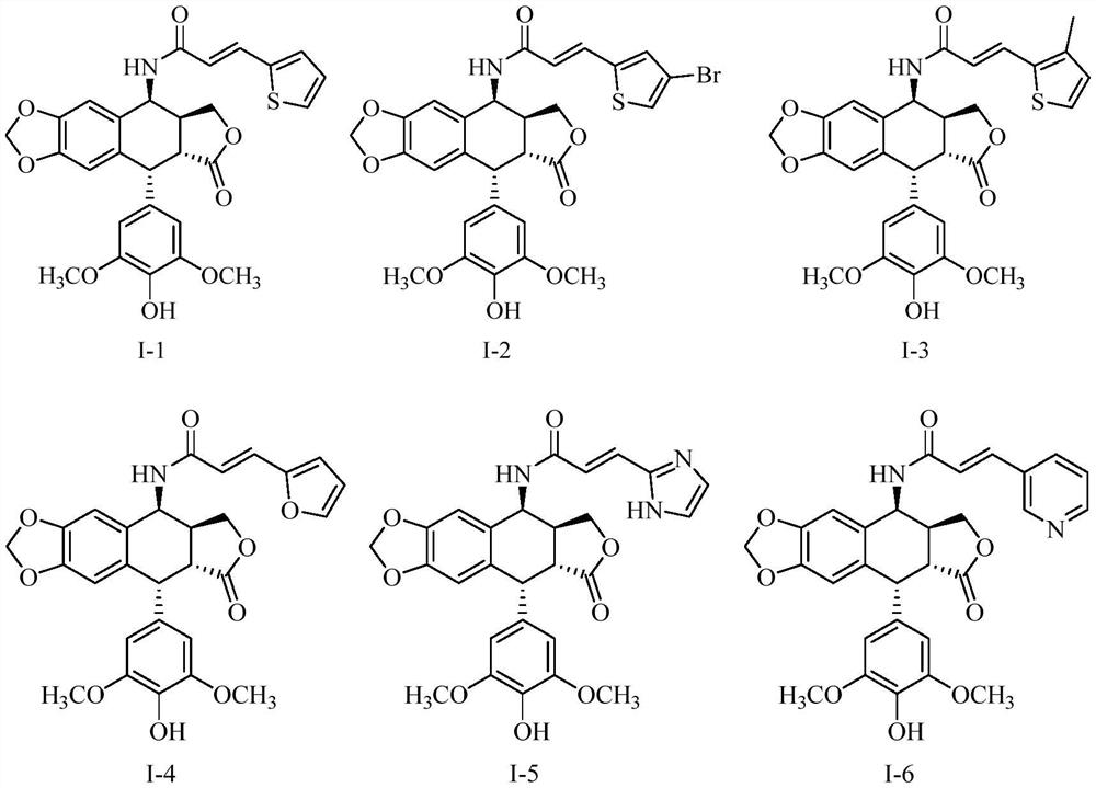 Epipodophyllotoxin derivatives, preparation method and application in the preparation of antitumor drugs