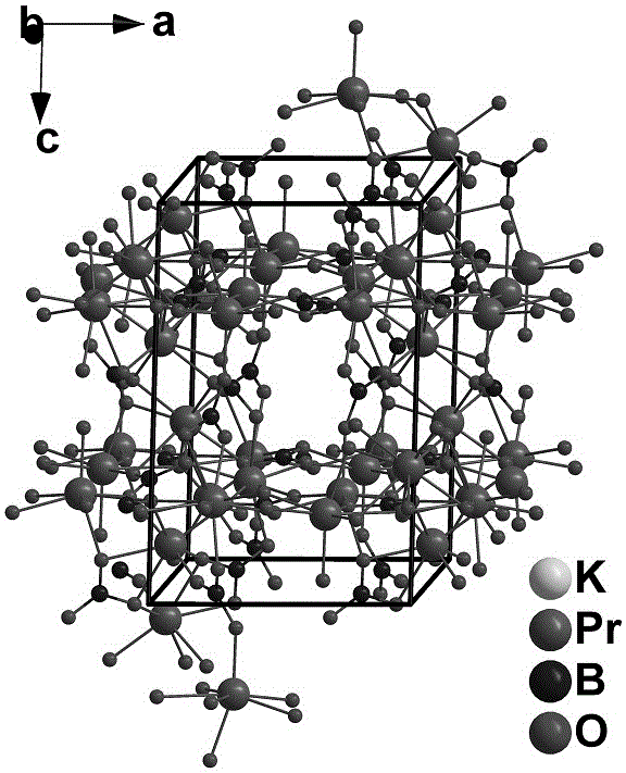 Photoluminescent crystal material praseodymium potassium borate, and preparation method and application thereof