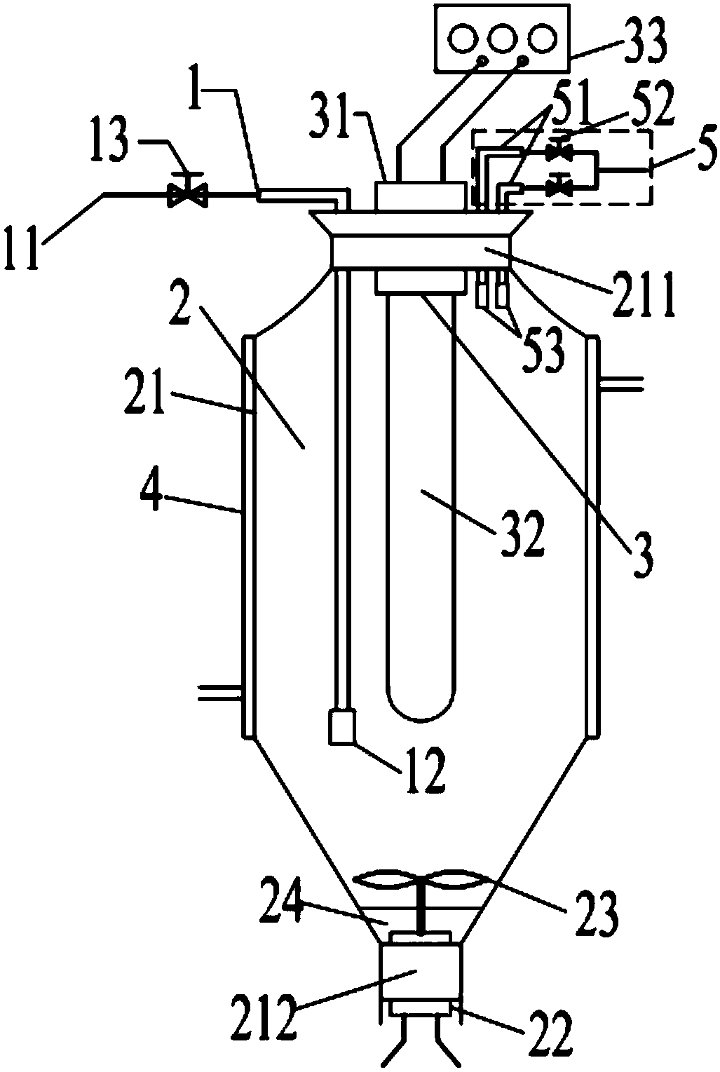 Device for removal of organic waste gas with suspended state photocatalyst and treatment method thereof