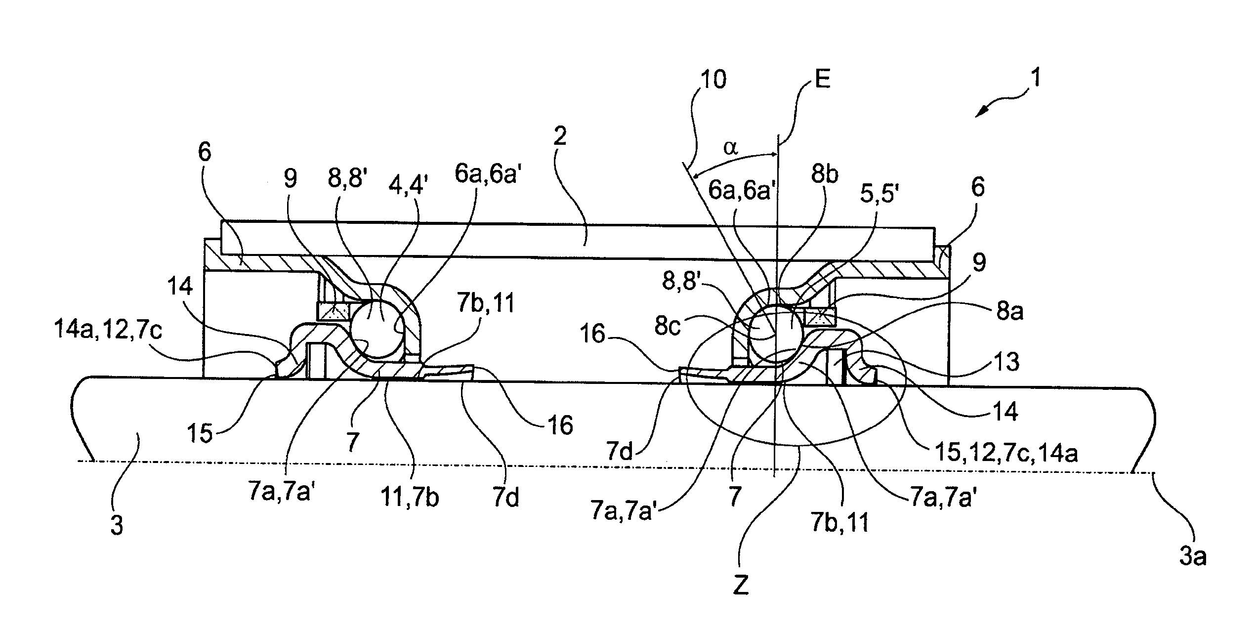 Steering column comprising a steering bearing, and a steering bearing of a steering column