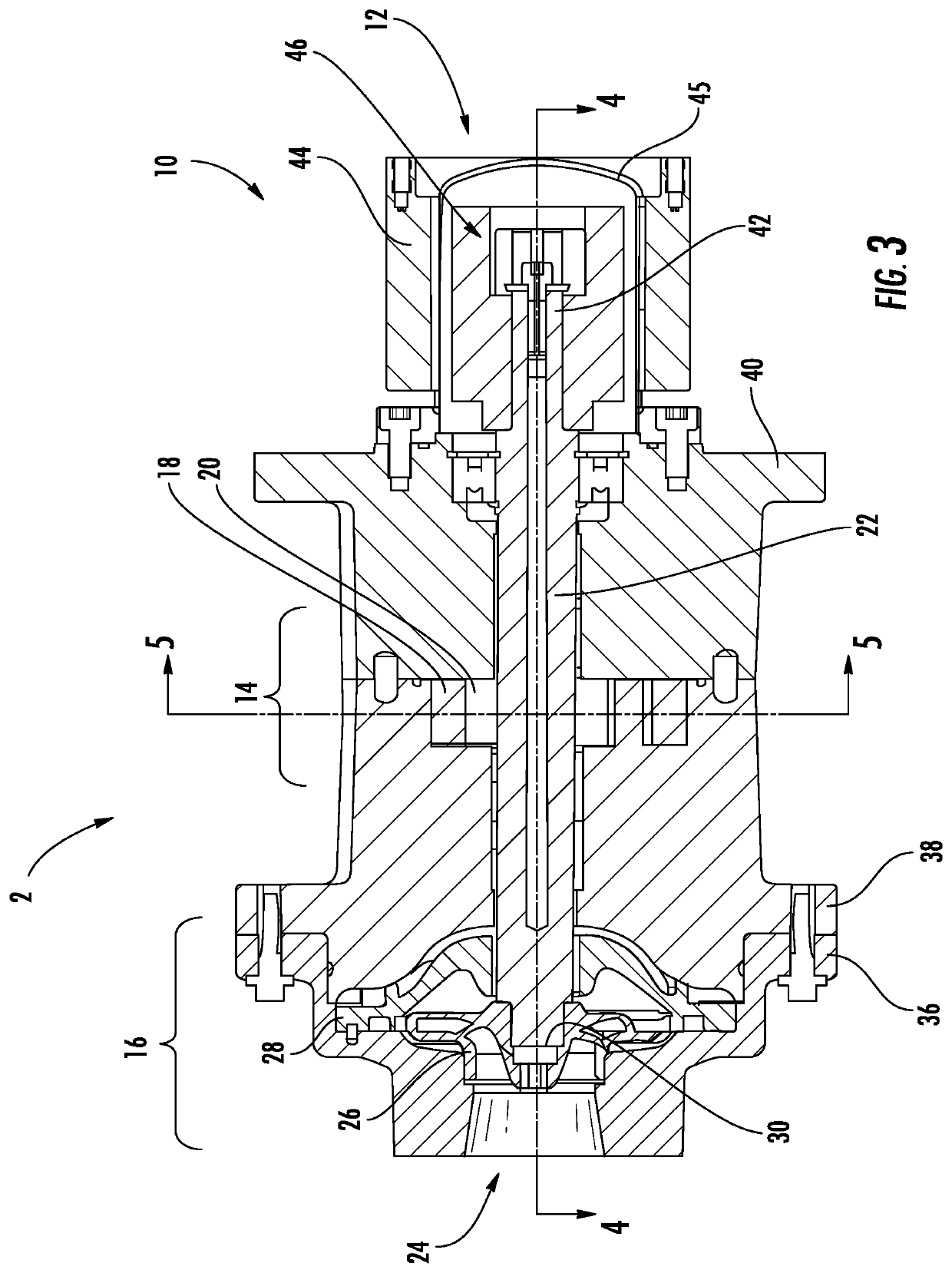 Dual integrated pump having a first and second pump portion connected in series and driven by a common shaft