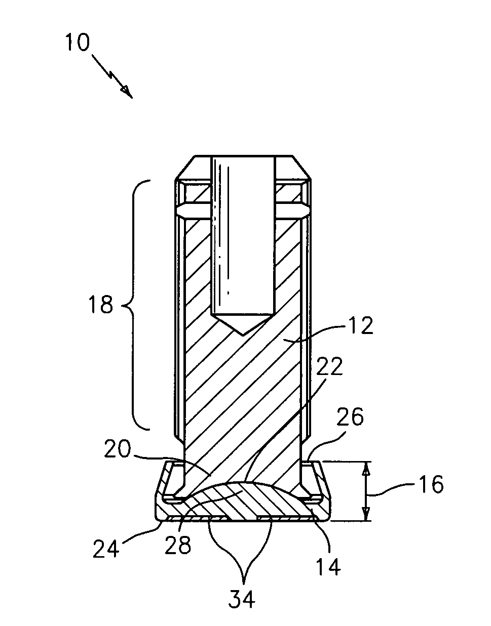 Door stop pin assembly