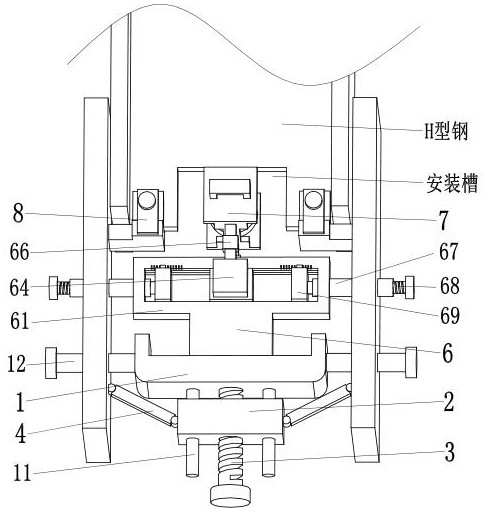 Construction device for installation groove of load-bearing steel frame of a house