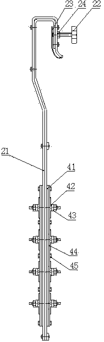 Silvering touch finger electroplating hanger of circuit breaker