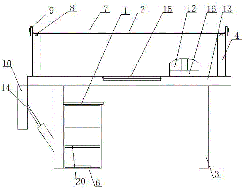 Desk with dustproof function and extending function