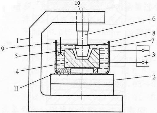 Device for processing metallic workpiece