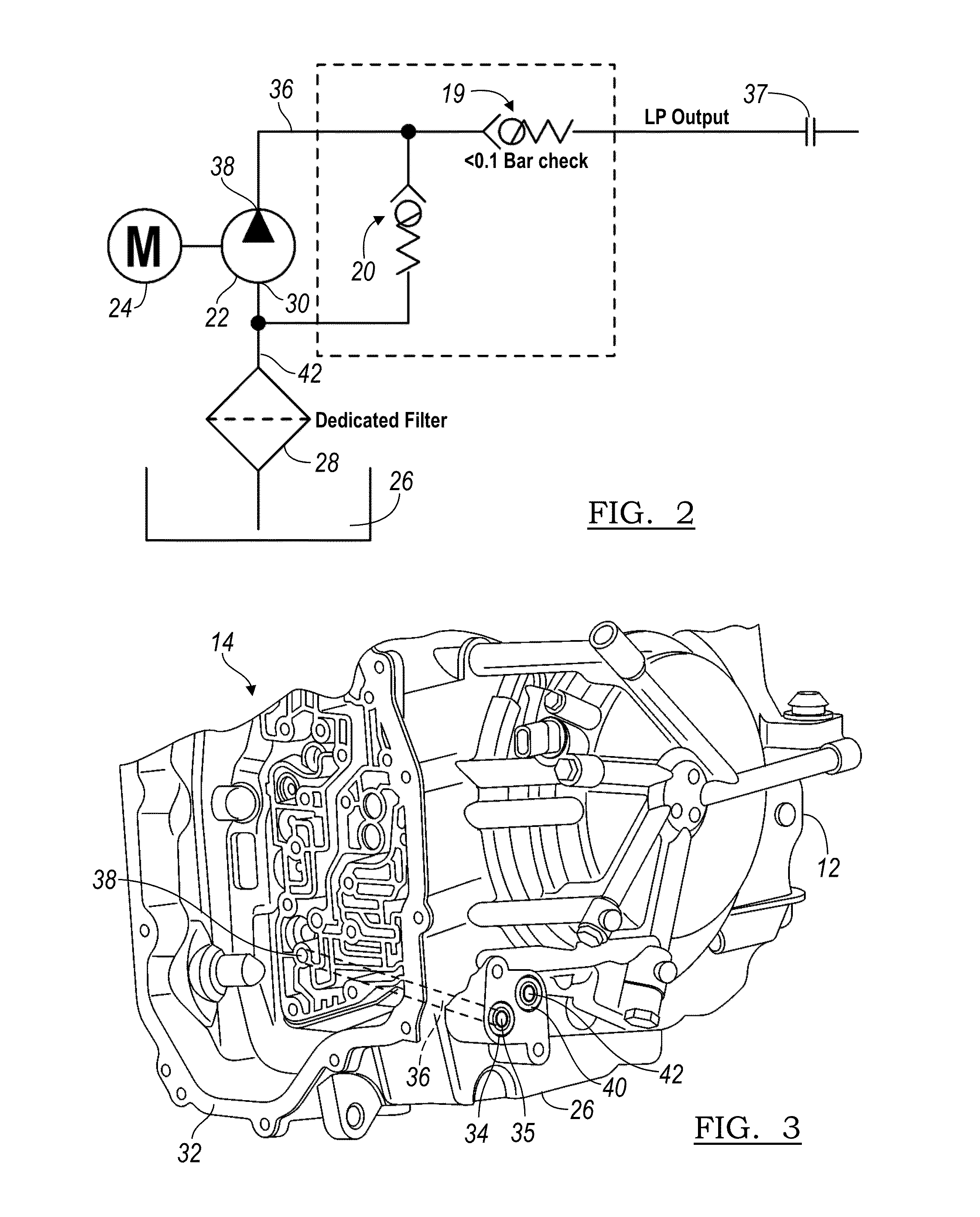 Auxiliary oil pump integrated with a vehicle transmission