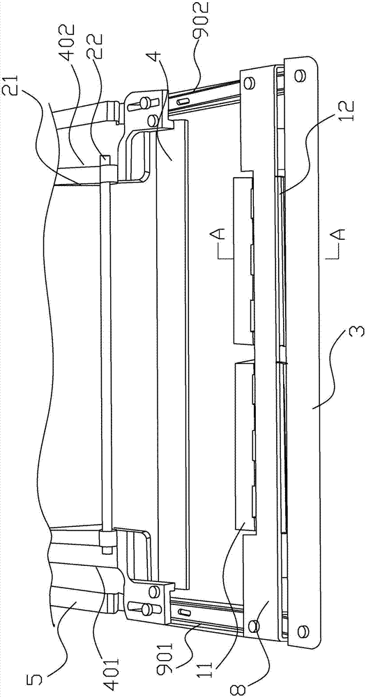 Clamping device for bag opening machine