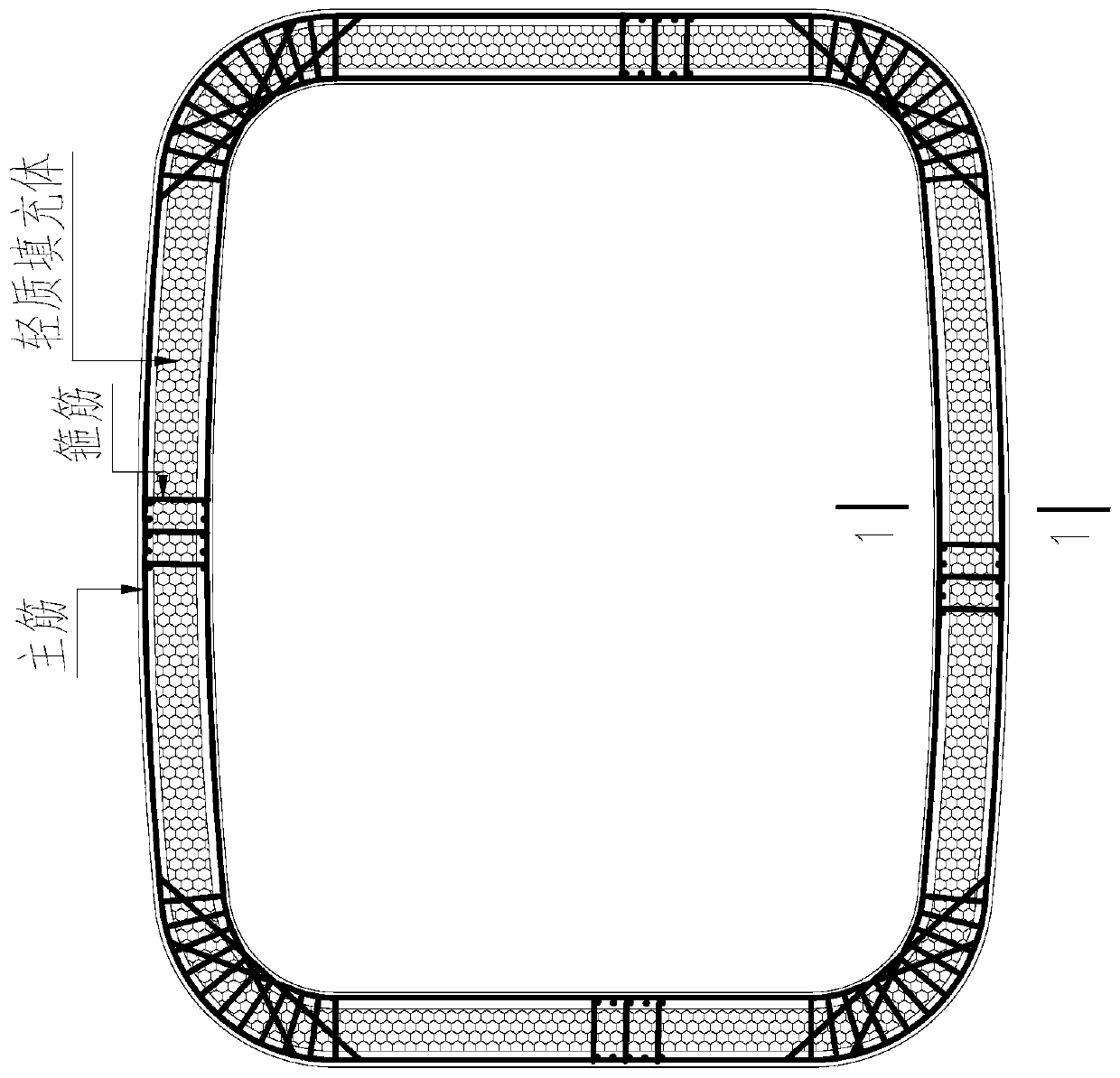 Precast pipe ring filled with light filler concrete and precasting method