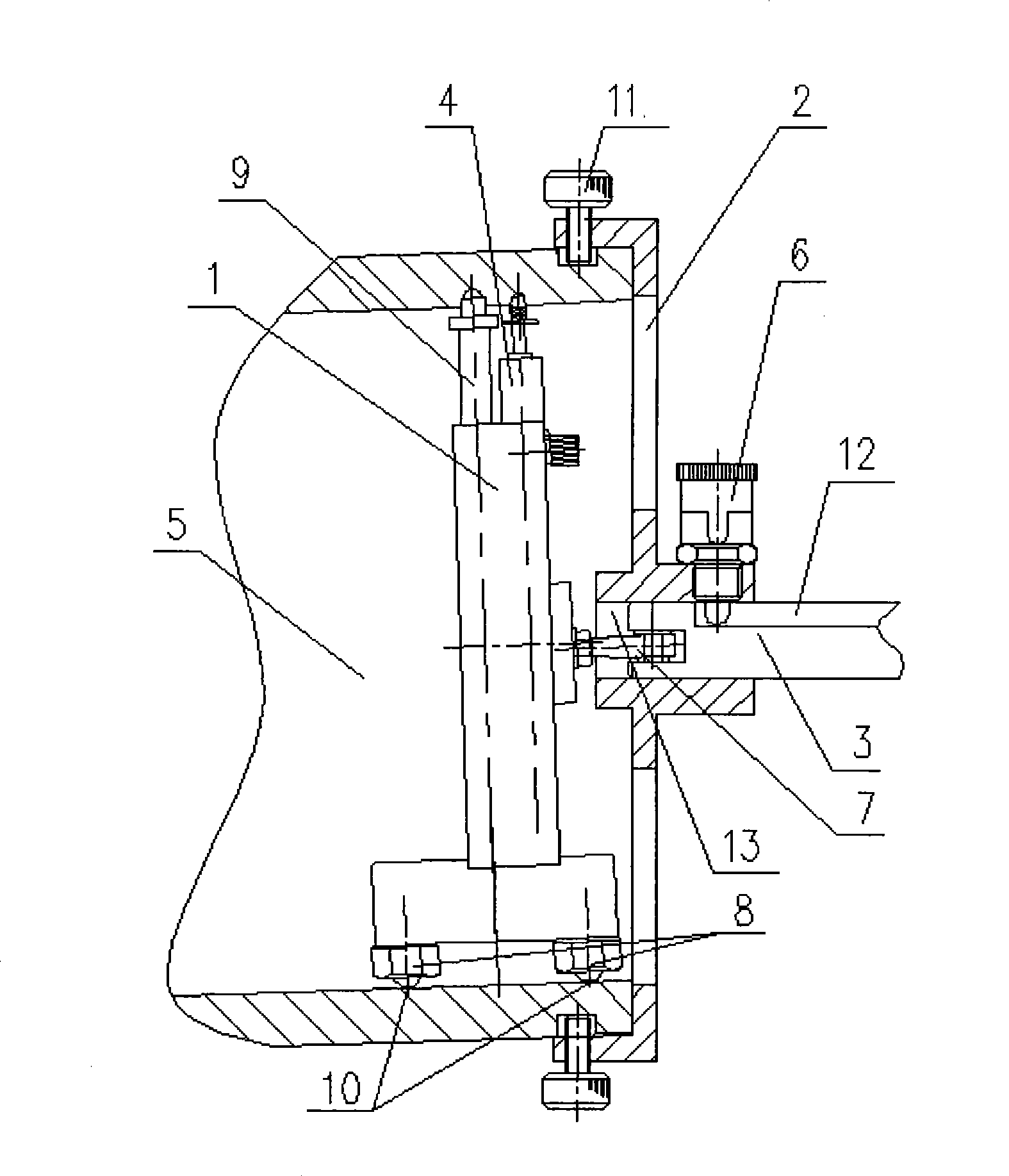 Conicity measurement mechanism for circular copper pipe crystallizer