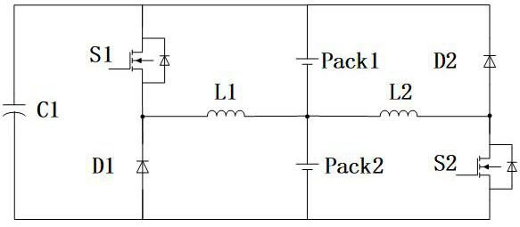 Series lithium battery pack voltage balancing device and control method